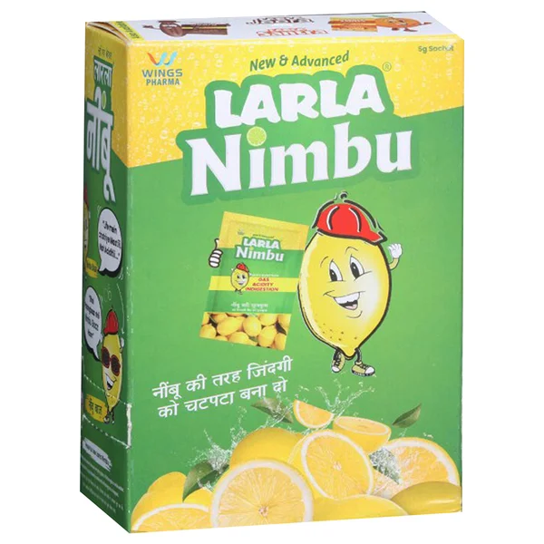 Larla Nimbu Gas Acidity Sachet, 5 gm, Pack of 1