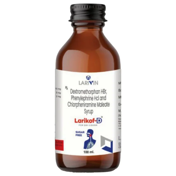 Larikof-D Sugar Free Strawberry Flavour Syrup 100 ml