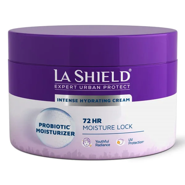 La Shield Probiotic Moisturizer Intense Hydrating Cream 100 gm | Restores Skin Microbiome | 72Hrs Moisture Lock | Provides UV Protection | Youthful Radiance | For All Skin Type, Pack of 1