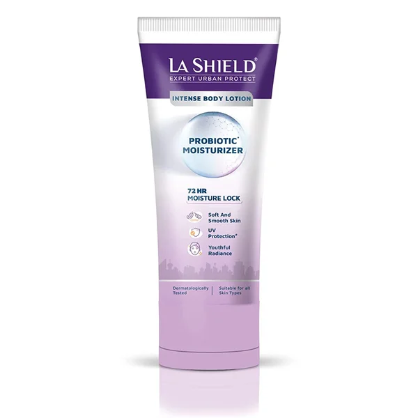 La Shield Probiotic Moisturizer Intense Body Lotion 200 gm | Restores Skin Microbiome | 72Hrs Moisture Lock | Provides UV Protection | Youthful Radiance | For Soft &amp; Smooth Skin | For All Skin Type, Pack of 1
