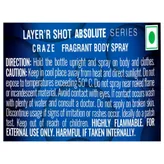 Layer'r Shot Absolute Craze Deodorant Body Spray, 135 ml, Pack of 1