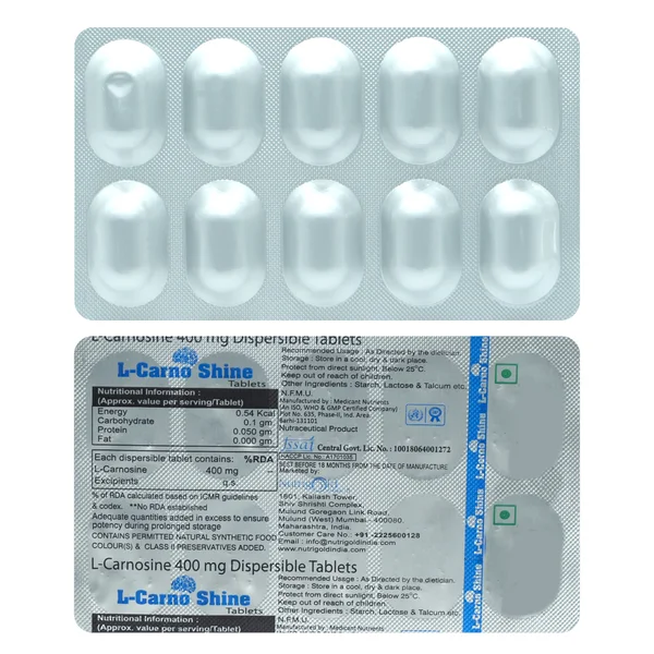 L Carno Shine Tablet 10's, Pack of 10 TabletS