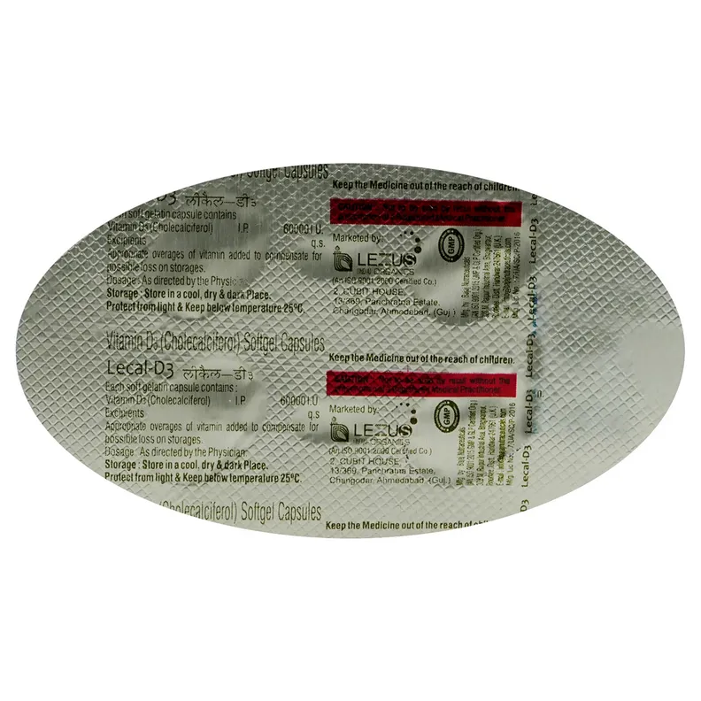 Buy Lecal-D3 Softgel Capsule 4's online | Uses, Side Effects, Price and ...