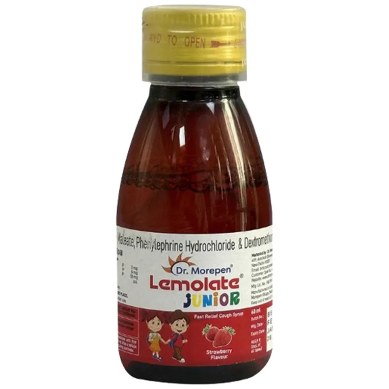 Lemolate Buy Lemolate Junior Strawberry Flavour Cough Syrup 60 ml online | Uses ...