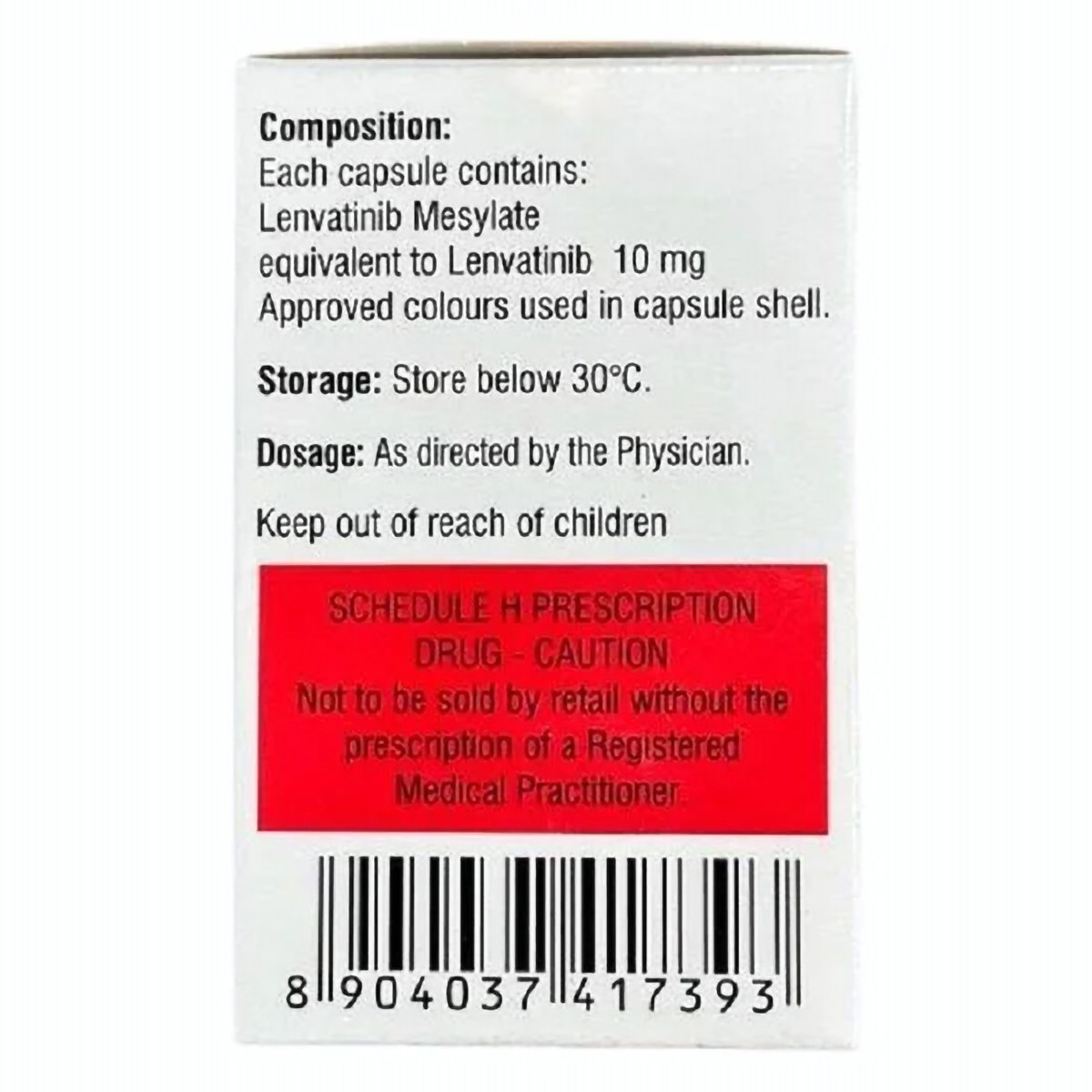 Lenvat 10 Capsule 30's, Pack of 1 Capsule Lenvat 10 Capsule 30's, Pack of 1 Capsule