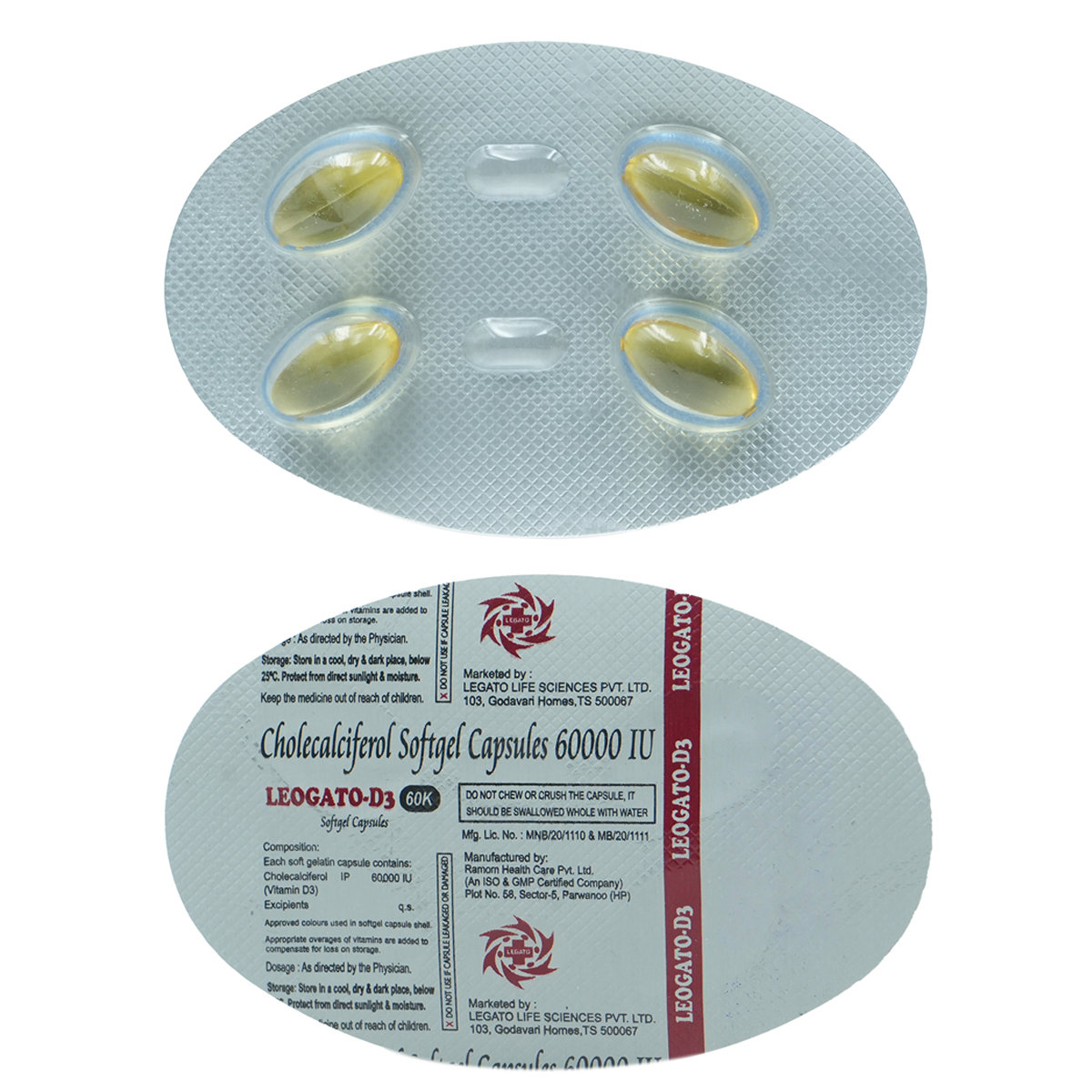 Leogato-D3 60K Softgel Capsule 4's, Pack of 4 CapsuleS Leogato-D3 60K Softgel Capsule 4's, Pack of 4 CapsuleS