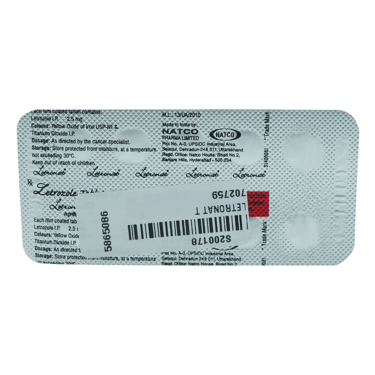 Buy Letronat Tablet 10's Online