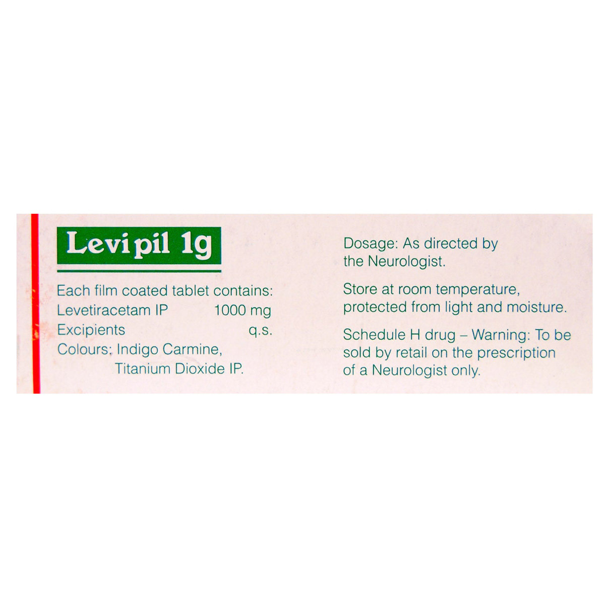 Levipil 1 gm Tablet 10's, Pack of 10 TABLETS Levipil 1 gm Tablet 10's, Pack of 10 TABLETS
