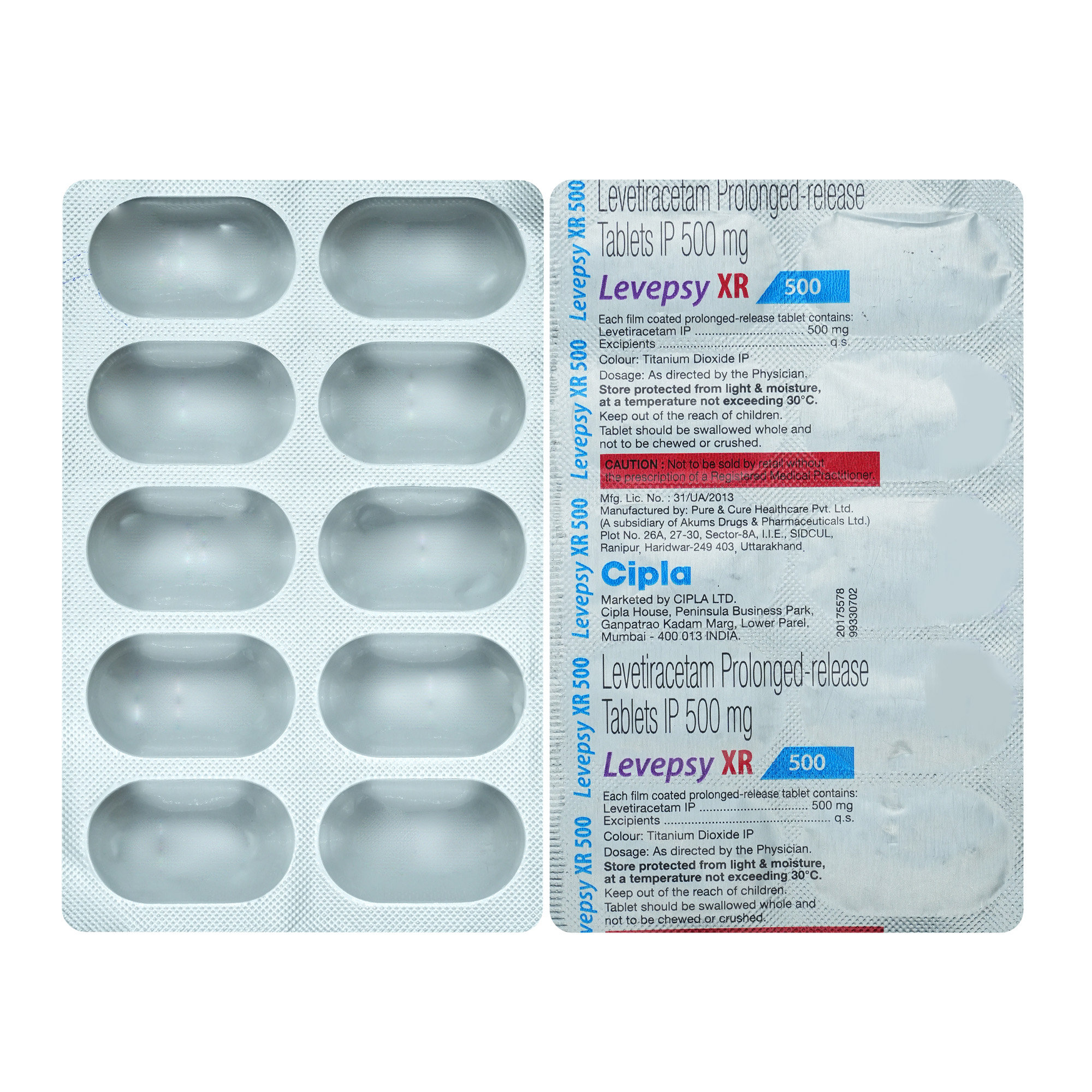 Levepsy XR 500 Tablet 10's, Pack of 10 TabletS Levepsy XR 500 Tablet 10's, Pack of 10 TabletS