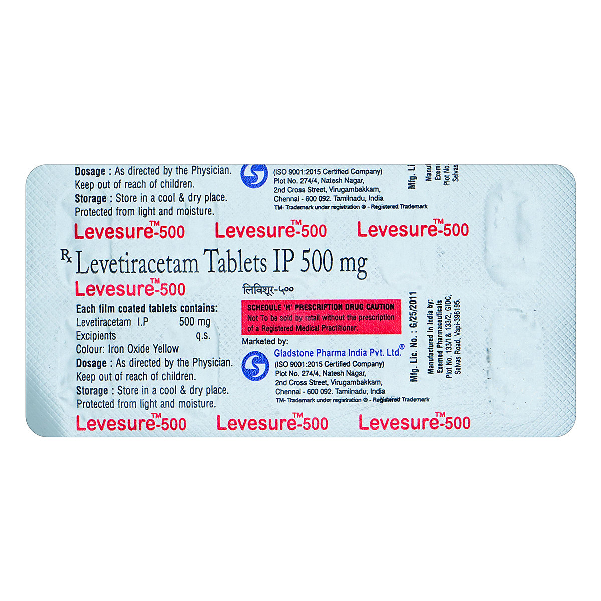 Levesure-500 Tablet 10's, Pack of 10 TabletS Levesure-500 Tablet 10's, Pack of 10 TabletS