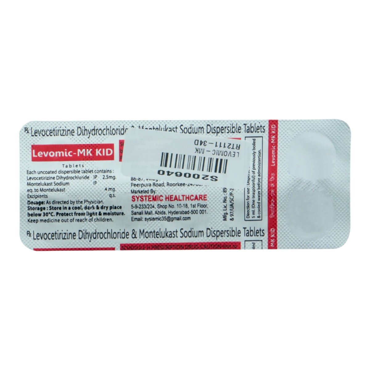 Levomic MK Kid Tablet 10's, Pack of 10 TABLETS Levomic MK Kid Tablet 10's, Pack of 10 TABLETS