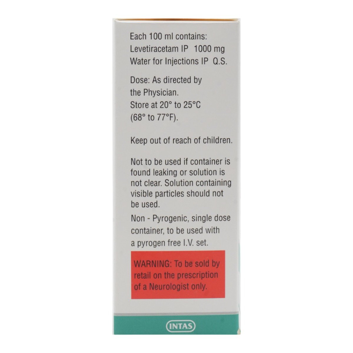 Levera Rtu 1000mg/100ml Injection, Pack of 1 Injection Levera Rtu 1000mg/100ml Injection, Pack of 1 Injection
