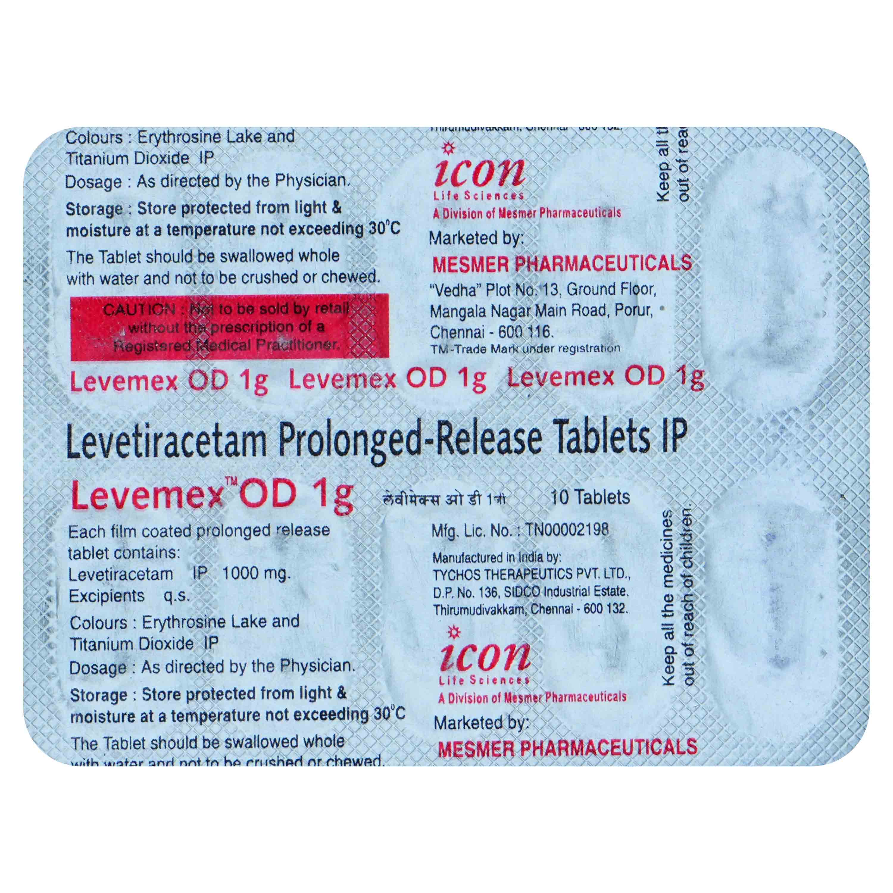 Levemex Od 1000 Tablet 10's, Pack of 10 Levemex Od 1000 Tablet 10's, Pack of 10