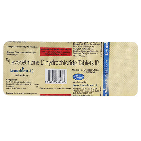 Buy Levocetrizen-10 Tablet 10's Online