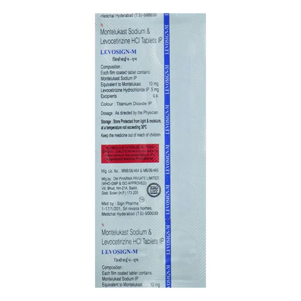 Levosign-M Tablet 10's, Pack of 10 TabletS