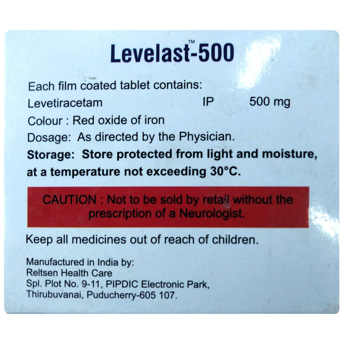 Levelast-500 Tablet 10's, Pack of 10 TABLETS Levelast-500 Tablet 10's, Pack of 10 TABLETS
