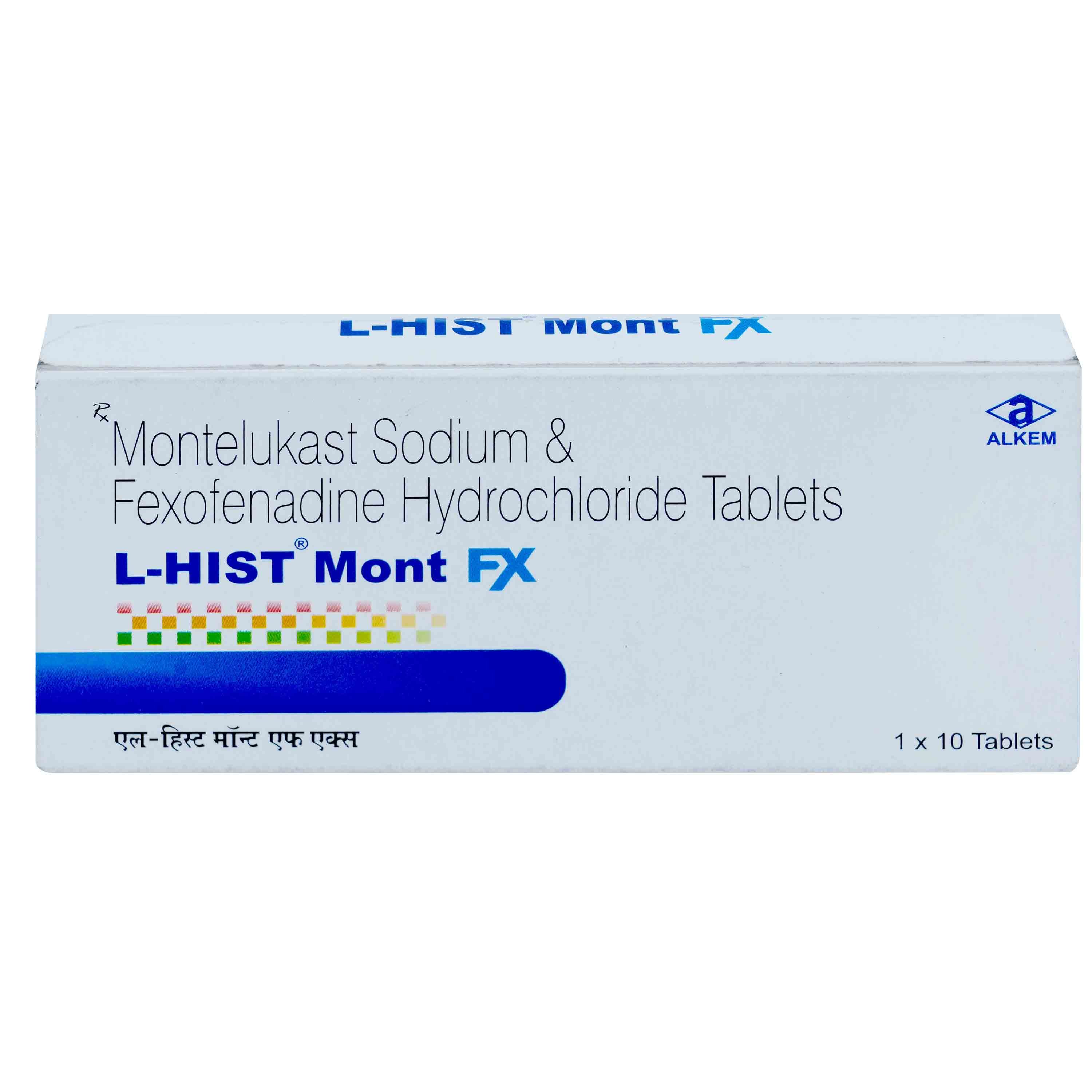 L-Hist Mont FX 10 mg/120 mg Tablet 10's, Pack of 10 TabletS L-Hist Mont FX 10 mg/120 mg Tablet 10's, Pack of 10 TabletS