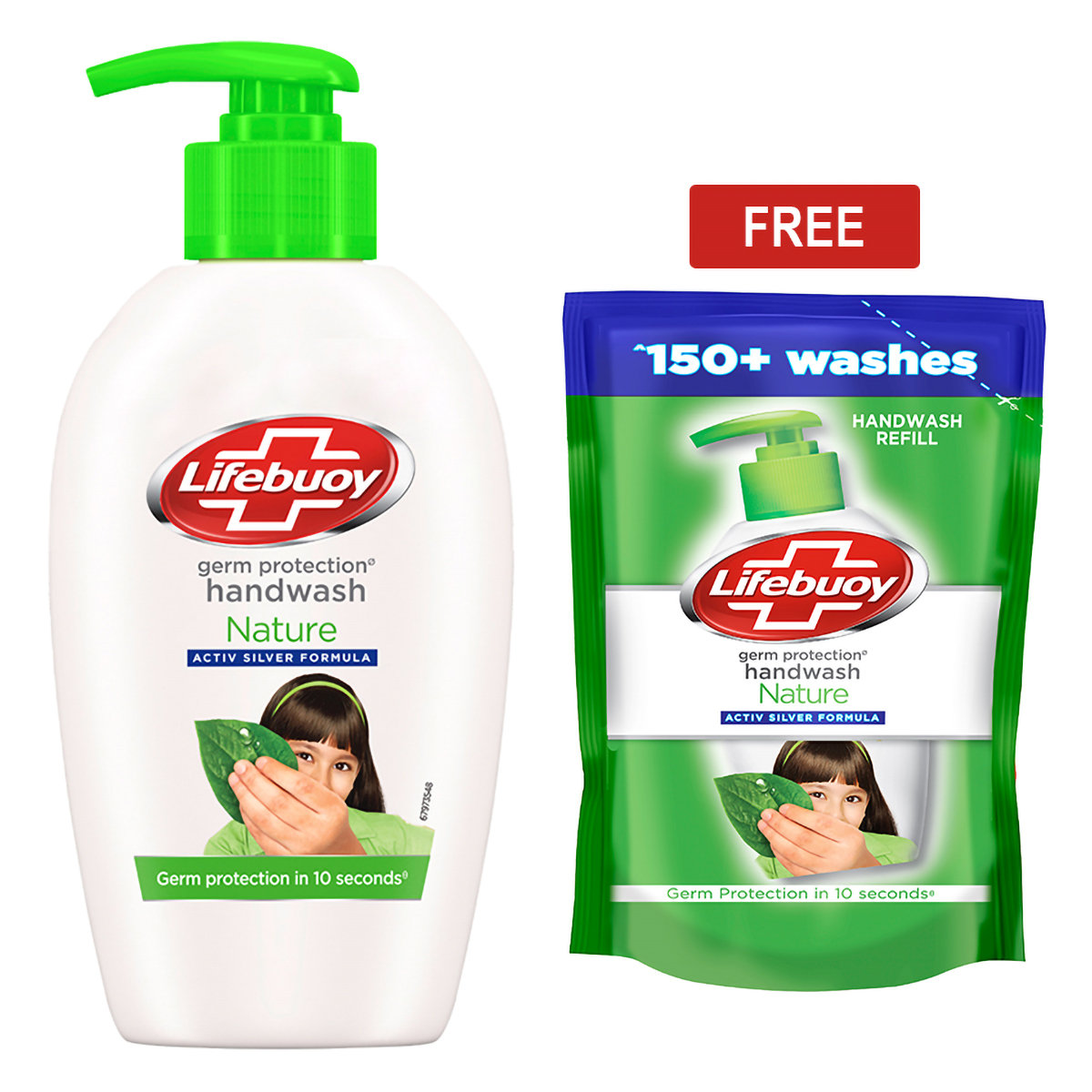 Lifebuoy Nature Germ Protection Handwash 190 ml | Goodness Of Green Tea Extract | With Activ Silver Formula | Provides Germ Protection In 10 Seconds, Pack of 1 Lifebuoy Nature Germ Protection Handwash 190 ml | Goodness Of Green Tea Extract | With Activ Silver Formula | Provides Germ Protection In 10 Seconds, Pack of 1