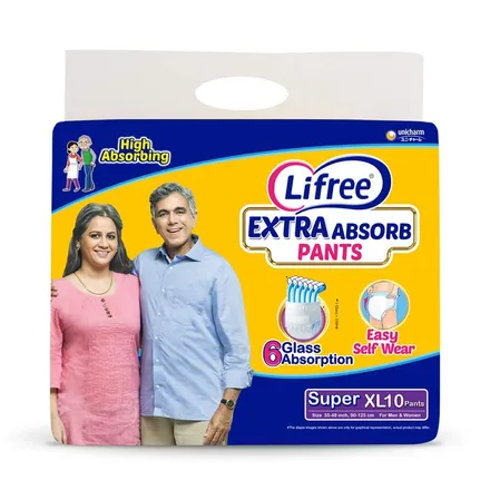 Lifree Extra Absorb Adult Diaper Pants XL, 10 Count Price, Uses, Side  Effects, Composition - Apollo Pharmacy