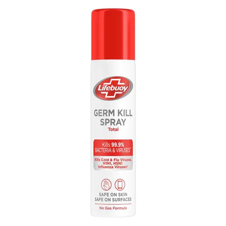 Lifebuoy Total Germ Kill Spray 75 ml | Kills 99.9% Bacteria & Viruses | Safe On Skin & Surfaces
