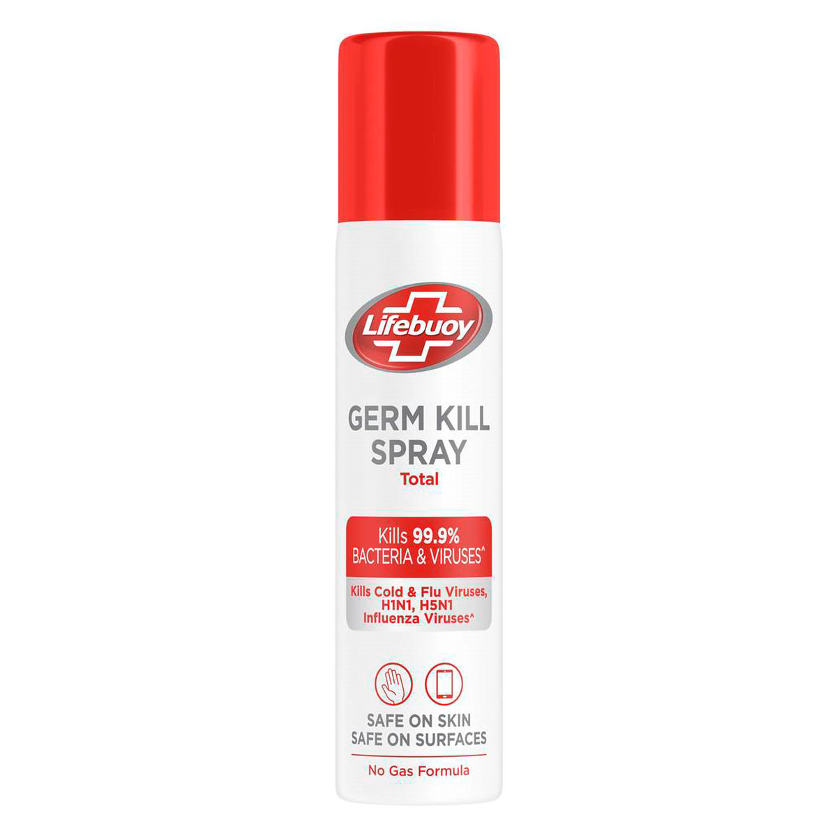 Lifebuoy Total Germ Kill Spray 75 ml | Kills 99.9% Bacteria & Viruses | Safe On Skin & Surfaces, Pack of 1 Lifebuoy Total Germ Kill Spray 75 ml | Kills 99.9% Bacteria & Viruses | Safe On Skin & Surfaces, Pack of 1