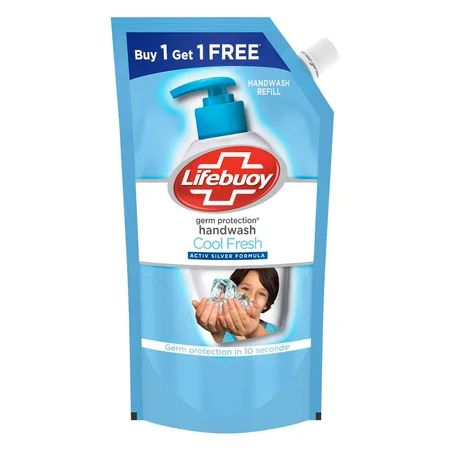 Lifebuoy Cool Fresh Germ Protection Handwash, 750 ml (Buy 1 Get 1 Free) Refill Pack