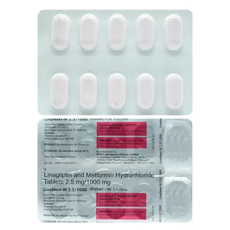 Linanext-M 2.5 mg/1000 mg Tablet 10's