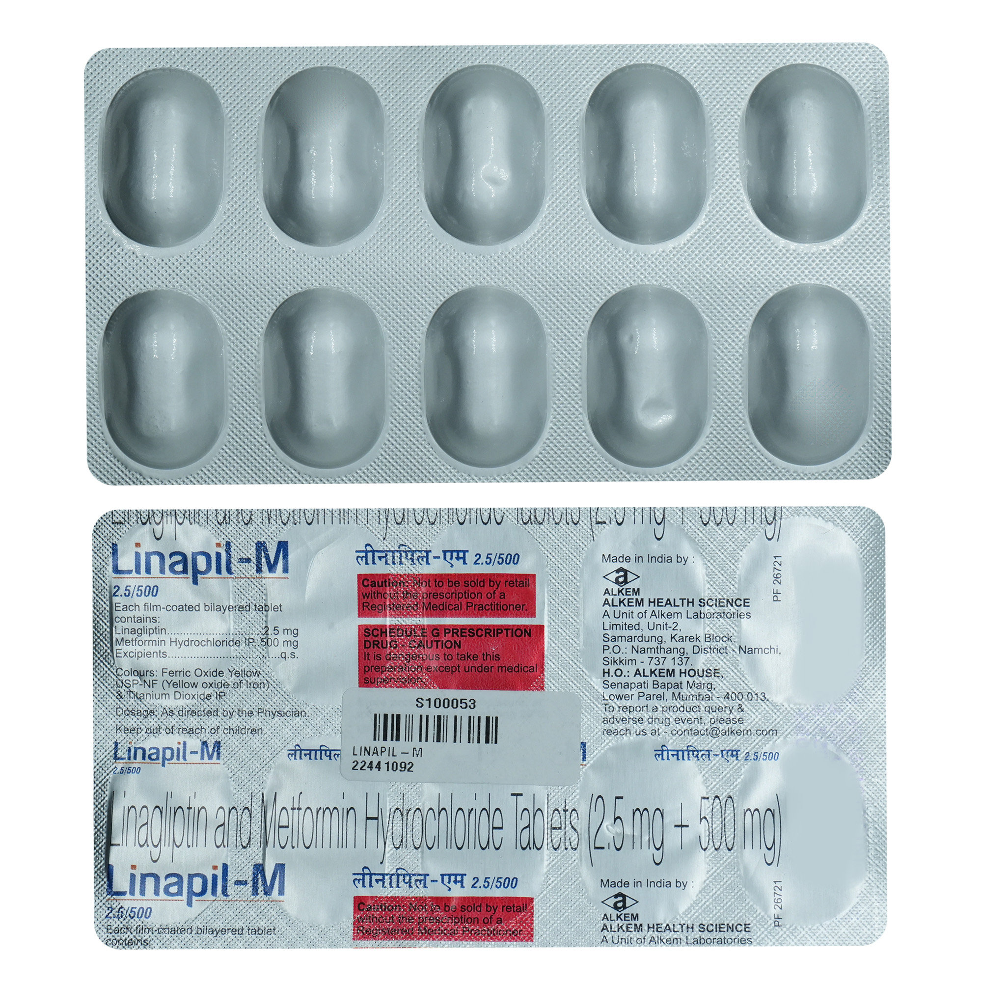 Linapil-M 2.5 mg/500 mg Tablet 10's, Pack of 10 TabletS Linapil-M 2.5 mg/500 mg Tablet 10's, Pack of 10 TabletS