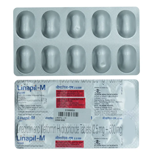Linapil-M 2.5 mg/500 mg Tablet 10's