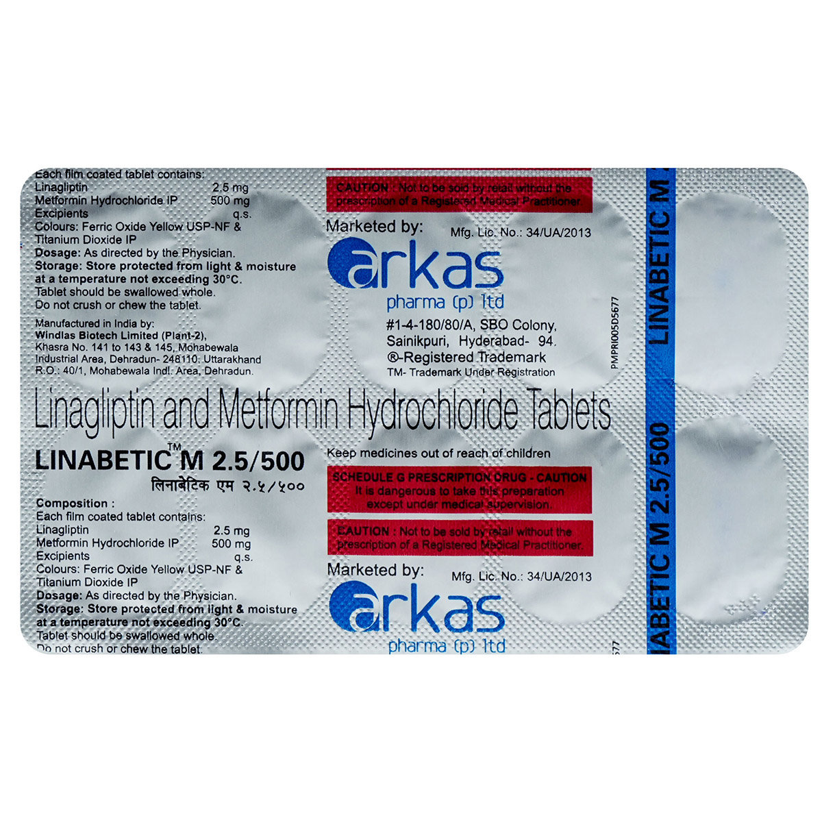 Linabetic M 2.5/500 Tablet 10's, Pack of 10 TabletS Linabetic M 2.5/500 Tablet 10's, Pack of 10 TabletS