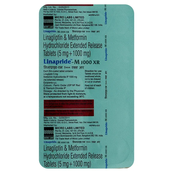 Linapride-M 1000 XR Tablet 10's, Pack of 10 TabletS