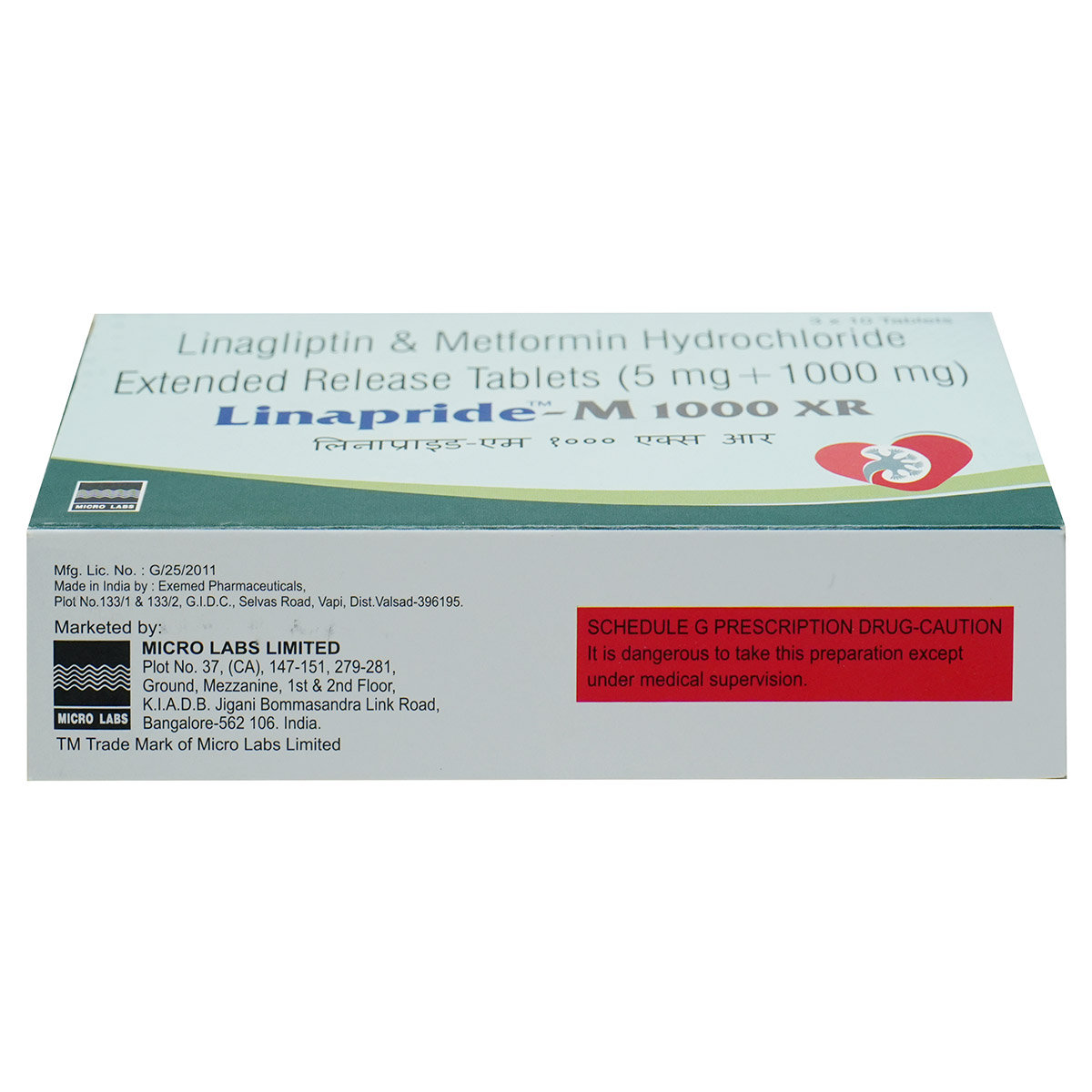 Linapride-M 1000 XR Tablet 10's, Pack of 10 TabletS Linapride-M 1000 XR Tablet 10's, Pack of 10 TabletS