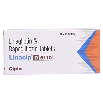 Linacip D 5 mg/10 mg Tablet 10's, Pack of 10 TabletS