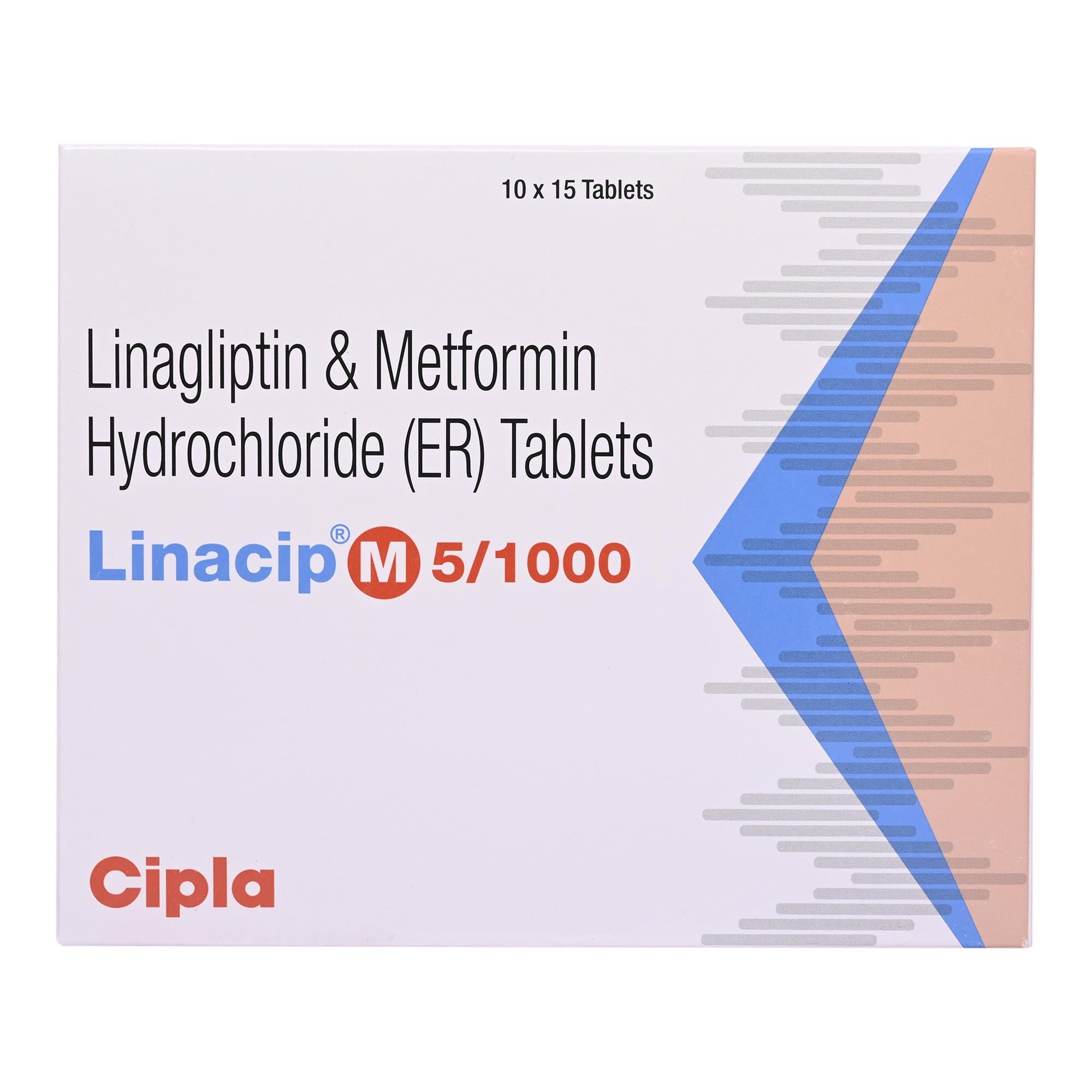 Linacip M 5 mg/1000 mg Tablet 15's, Pack of 15 TabletS Linacip M 5 mg/1000 mg Tablet 15's, Pack of 15 TabletS