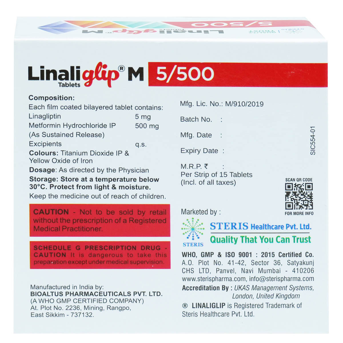 Linaliglip M 5/500 Tablet 15's, Pack of 15 TabletS Linaliglip M 5/500 Tablet 15's, Pack of 15 TabletS