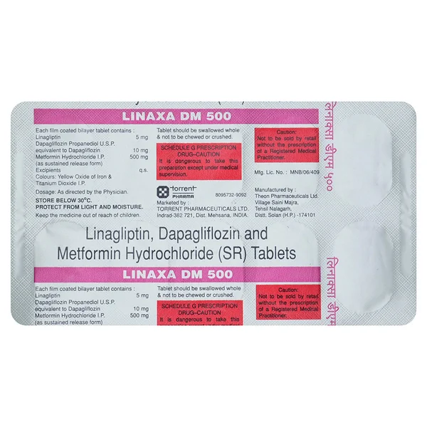 Linaxa DM 500 mg Tablet 10's, Pack of 10 TabletS
