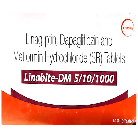 Linabite-DM 5 mg/10 mg/1000 mg Tablet 10's