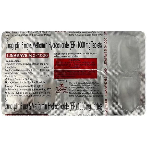 Linasave M 5/1000 Tablet 10's