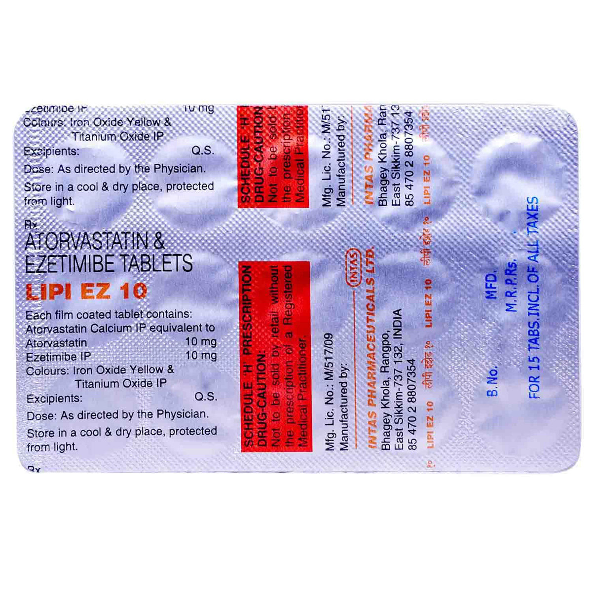 Lipi EZ 10 Tablet 15's, Pack of 15 TABLETS Lipi EZ 10 Tablet 15's, Pack of 15 TABLETS