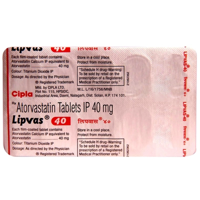 Lipvas 40 Tablet 10's, Pack of 10 TABLETS