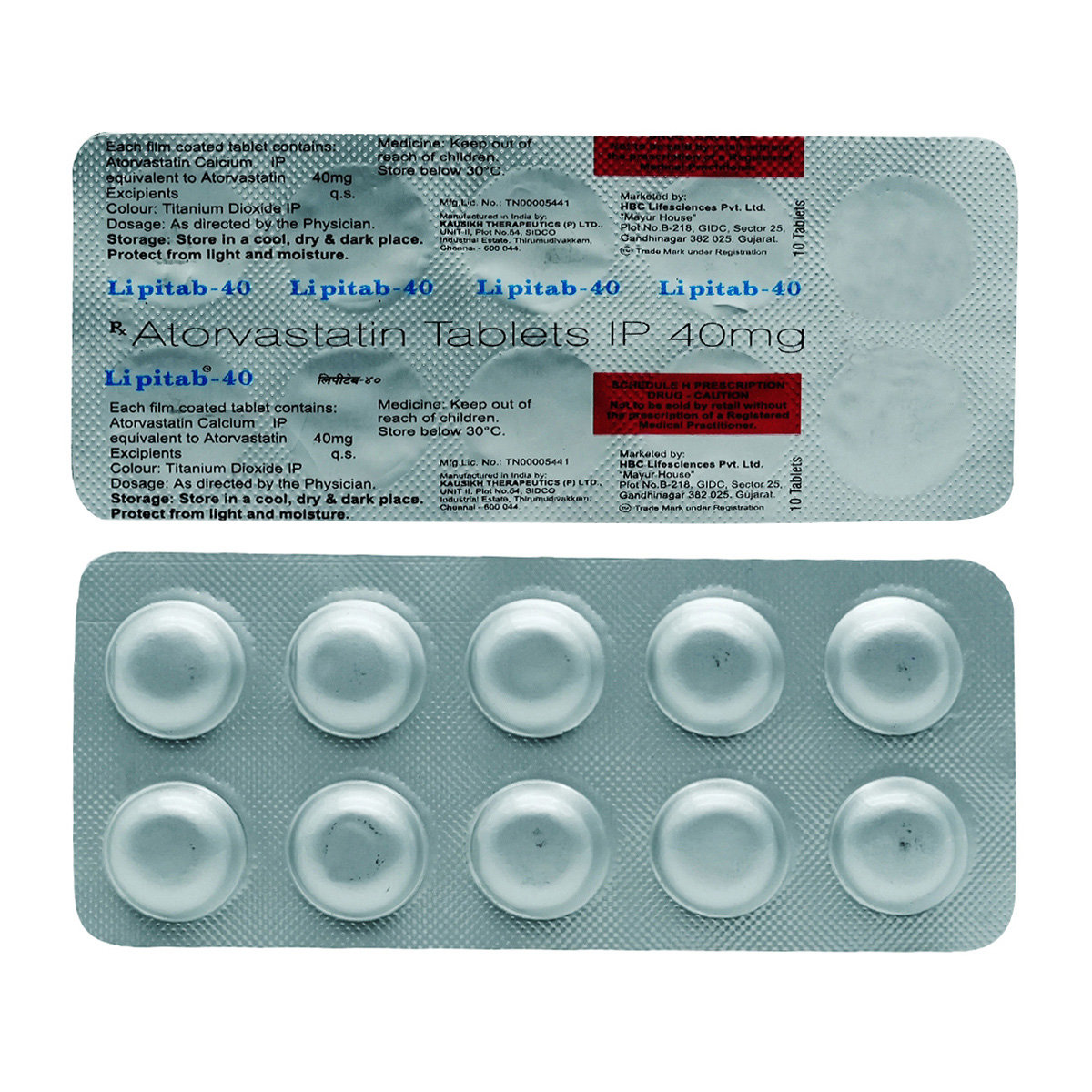Lipitab-40 Tablet 10's, Pack of 10 TABLETS Lipitab-40 Tablet 10's, Pack of 10 TABLETS