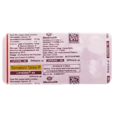 Lipikind 40 Tablet 10's, Pack of 10 TABLETS