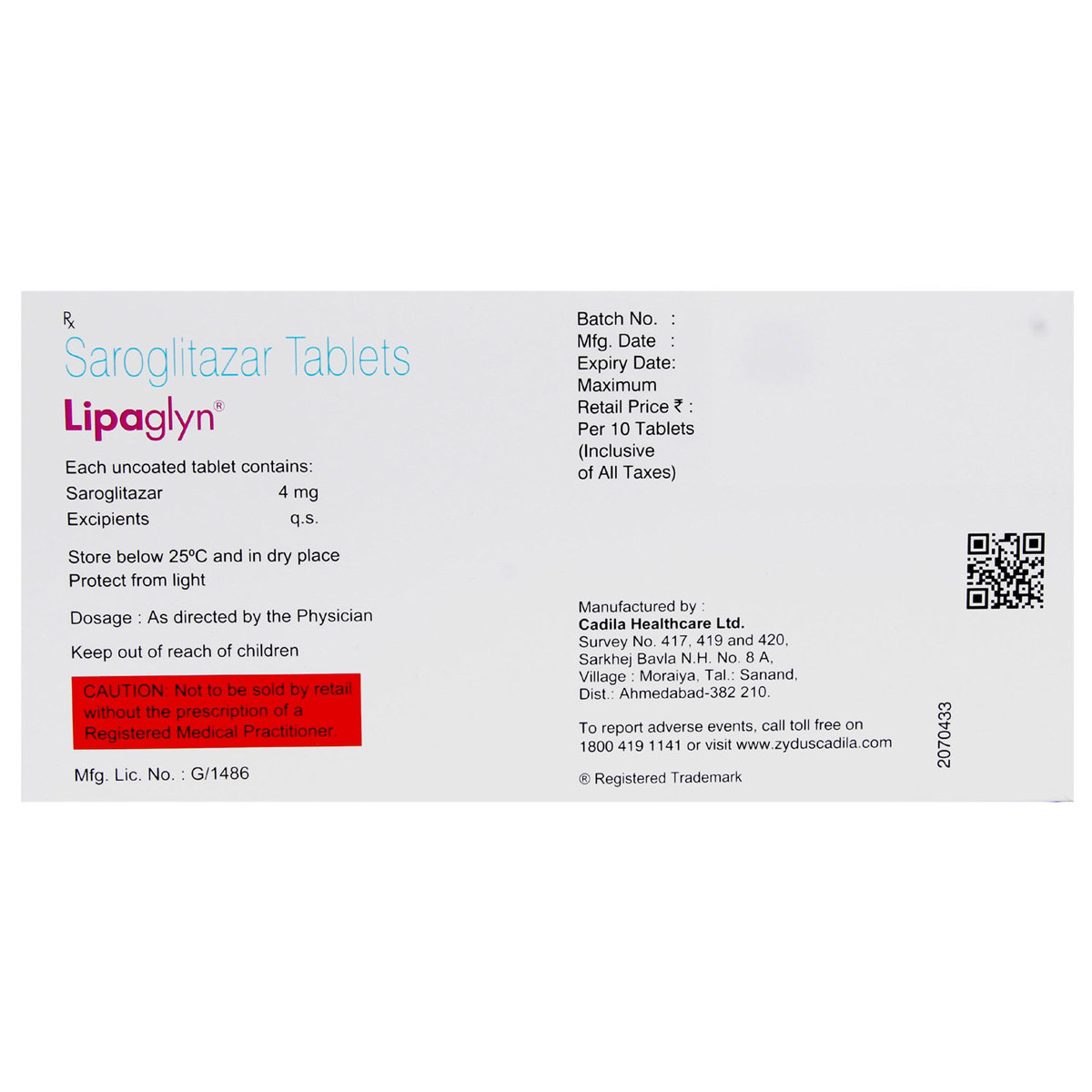 Lipaglyn Tablet 10's, Pack of 10 TABLETS Lipaglyn Tablet 10's, Pack of 10 TABLETS