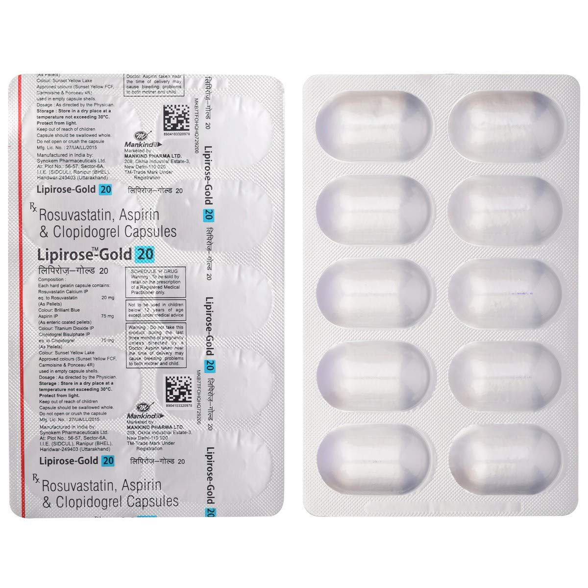 Lipirose-Gold 20 Capsule 10's, Pack of 10 CAPSULES Lipirose-Gold 20 Capsule 10's, Pack of 10 CAPSULES