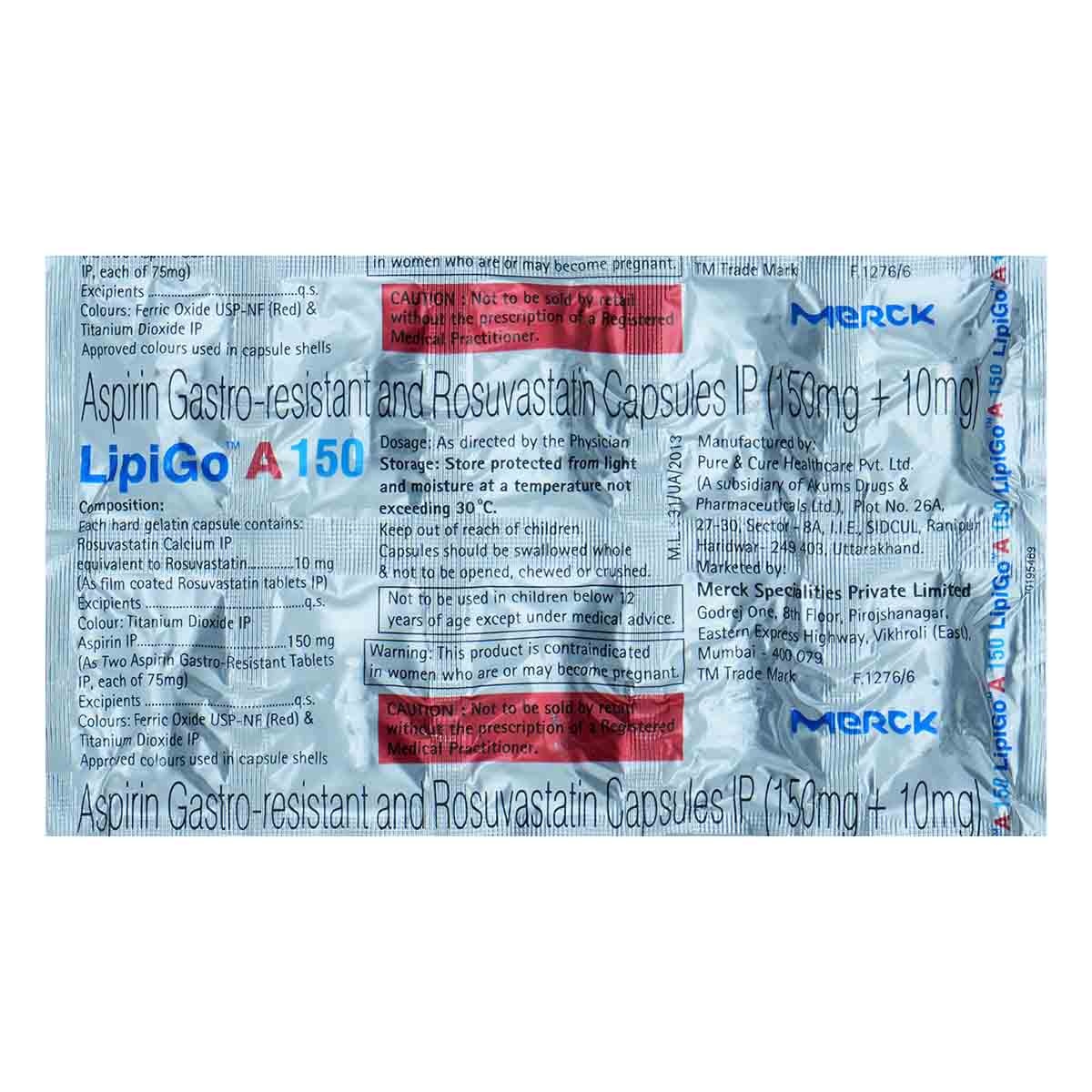 Buy Lipigo A 150mg Capsule 10's Online