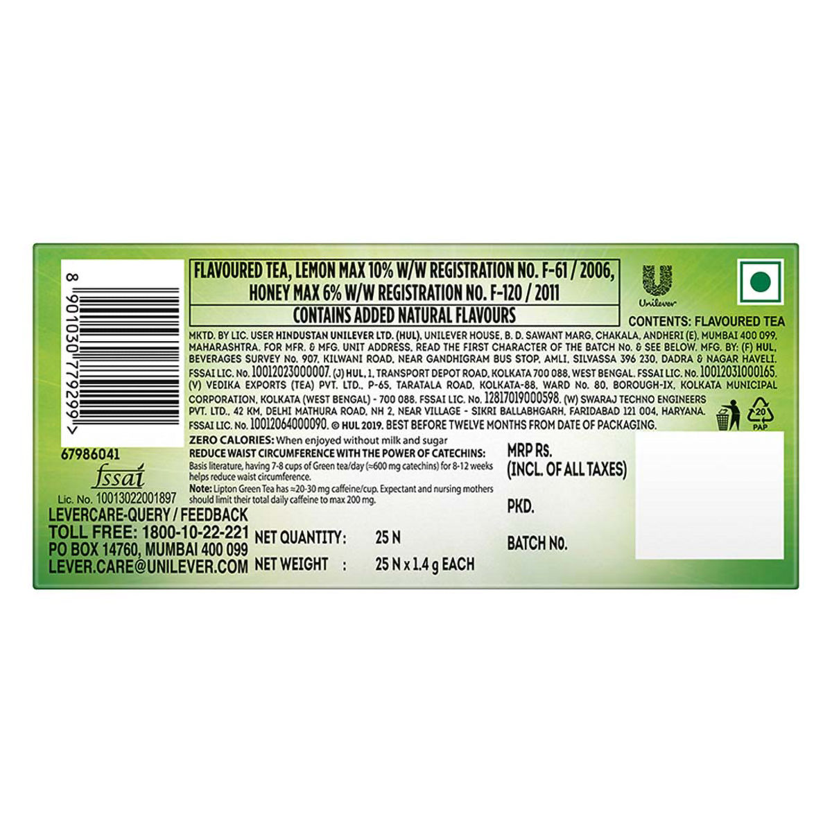 Lipton Honey Lemon Green Tea Bags, 25 Count, Pack of 1 Lipton Honey Lemon Green Tea Bags, 25 Count, Pack of 1