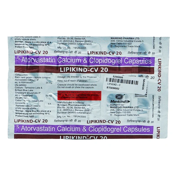 Lipikind-CV 20 Capsule 10's, Pack of 10 CapsuleS