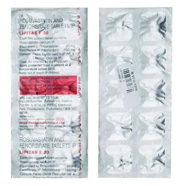 Lipitas F 20 Tablet 10's, Pack of 10
