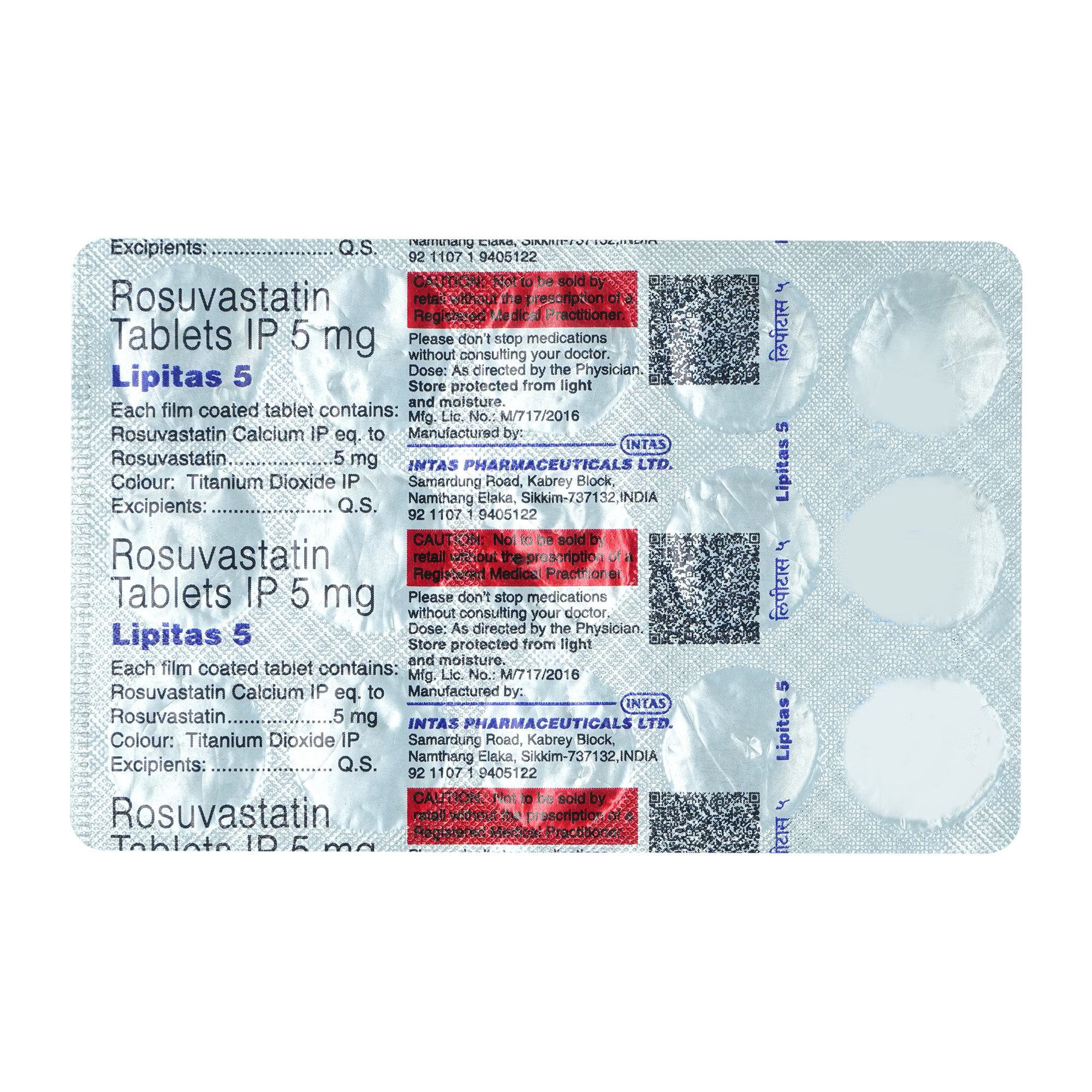 Lipitas 5 mg Tablet 15's, Pack of 15 TabletS Lipitas 5 mg Tablet 15's, Pack of 15 TabletS