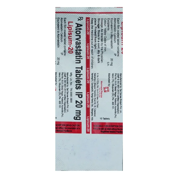 Lipisum-20 Tablet 10's